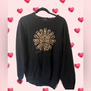 Crewneck Pullover Sweatshirt Non-Fiction Sun Stitching